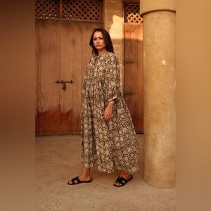 Daughters of India Maya Midi Dress in Olive